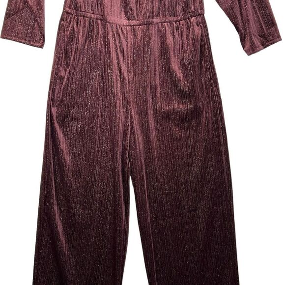 New with Tags Old Navy Short Sleeve Velvet Maroon Jumpsuit Sz Xxl - Picture 4 of 14